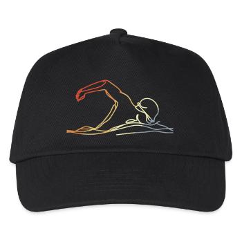 Swimming Retro Style - Kids’ Baseball Cap - black - Front