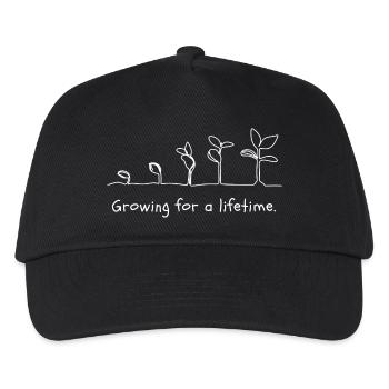 Growing Plant Growth Motif - Kids’ Baseball Cap - black - Front