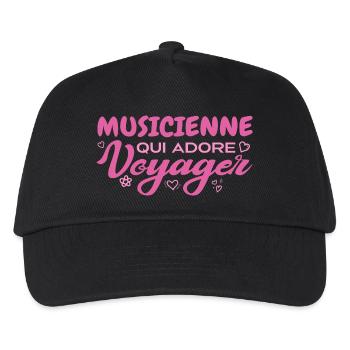 Globetrotting musician with a passion for travel - Kids’ Baseball Cap - black - Front