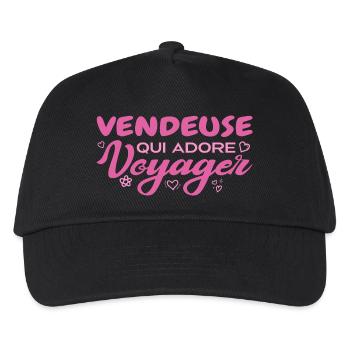 Globe-trotting saleswoman with a passion for travel - Kids’ Baseball Cap - black - Front