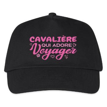 Cavalière globe-trotteuse passionnée de voyages - Casquette de baseball Enfant - noir - Devant