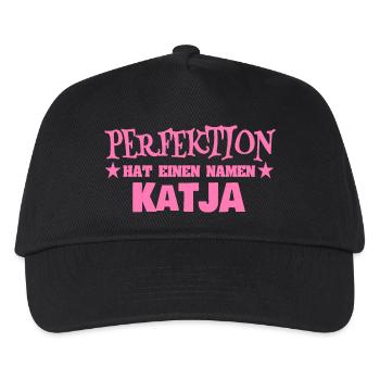 Frauenname Katja - Kinder Basecap - Schwarz - Vorne