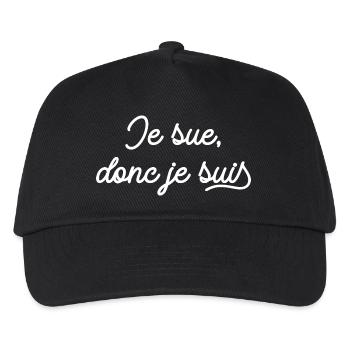I Sweat, Therefore, I Am (lustige Parodie) - Kinder Basecap - Schwarz - Vorne
