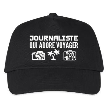 Reisende & Journalisten: Leidenschaft & Entdeckung - Kinder Basecap - Schwarz - Vorne