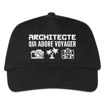 Voyageurs & Architectes : Passion & Découverte - Casquette de baseball Enfant - noir - Devant