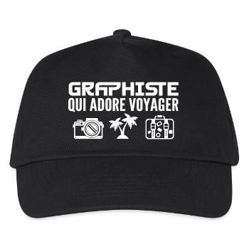 Reisende & Grafikdesigner: Leidenschaft & Entdeckung - Kinder Basecap - Schwarz - Vorne