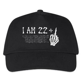I Am 22 Plus Middle Finger - 23rd Birthday - Kids’ Baseball Cap - black - Front