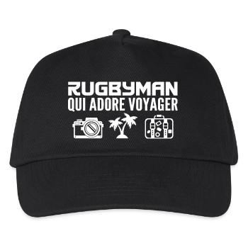 Voyageurs & Rugbymans : Passion & Découverte - Casquette de baseball Enfant - noir - Devant