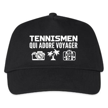 Voyageurs & Tennismens : Passion & Découverte - Casquette de baseball Enfant - noir - Devant
