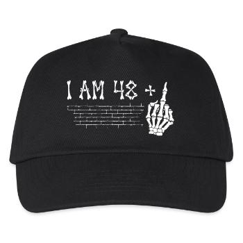 I Am 48 Plus Middle Finger - 49th Birthday - Kids’ Baseball Cap - black - Front