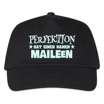 Frauenname Maileen - Kinder Basecap - Schwarz - Vorne