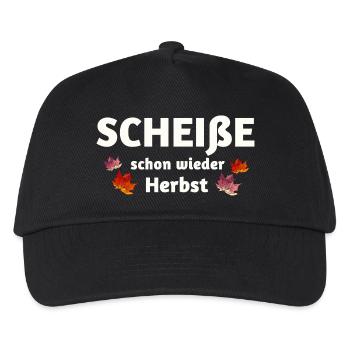Der Herbst ist da lustiger Spruch - Kinder Basecap - Schwarz - Vorne