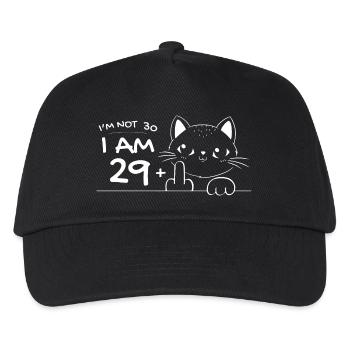I'm Not 30, I Am 29 Plus 1 Middle Finger Cat Flip - Kids’ Baseball Cap - black - Front
