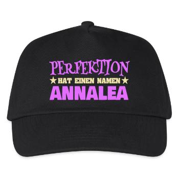 Frauenname Annalea - Kinder Basecap - Schwarz - Vorne