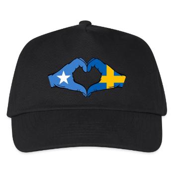 Somalia Schweden Flagge Hände Herzform - Kinder Basecap - Schwarz - Vorne