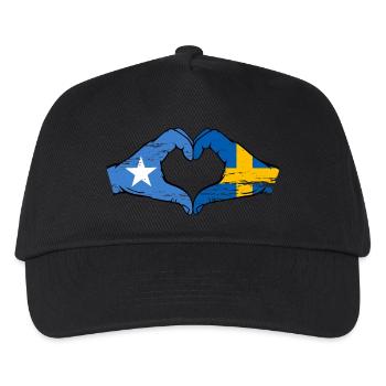 Somalia Schweden Flagge Hände Herzform used - Kinder Basecap - Schwarz - Vorne