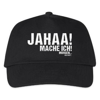 Jahaa mache ich morgen vielleicht - Kinder Basecap - Schwarz - Vorne