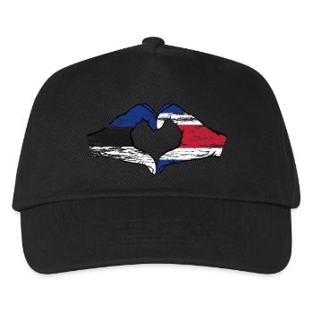 Estland Costa Rica Flagge Hände Herzform used - Kinder Basecap - Schwarz - Vorne