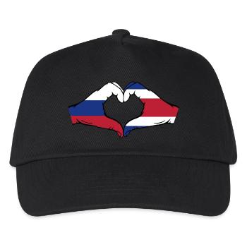 Russland Costa Rica Flagge Hände Herzform - Kinder Basecap - Schwarz - Vorne
