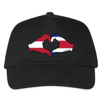 Österreich Costa Rica Flagge Hände Herzform - Kinder Basecap - Schwarz - Vorne