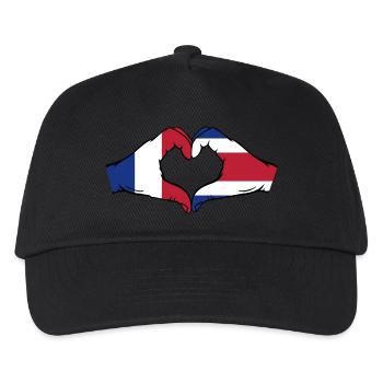 Frankreich Costa Rica Flagge Hände Herzform - Kinder Basecap - Schwarz - Vorne