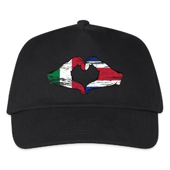 Italien Costa Rica Flagge Hände Herzform used - Kinder Basecap - Schwarz - Vorne