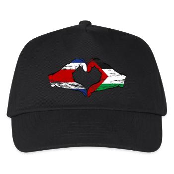 Costa Rica Palästina Flagge Hände Herzform used - Kinder Basecap - Schwarz - Vorne