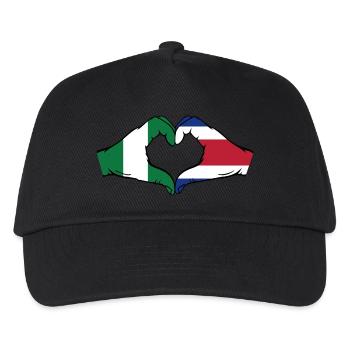 Nigeria Costa Rica Flagge Hände Herzform - Kinder Basecap - Schwarz - Vorne