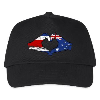 Costa Rica Australien Flagge Hände Herzform used - Kinder Basecap - Schwarz - Vorne