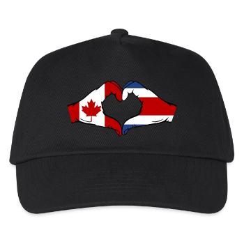 Kanada Costa Rica Flagge Hände Herzform - Kinder Basecap - Schwarz - Vorne