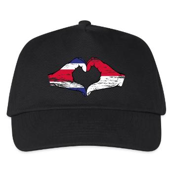 Costa Rica Indonesien Flagge Hände Herzform - Kinder Basecap - Schwarz - Vorne