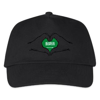 Saudi Arabia Flag Hands Heart Shape - Kids’ Baseball Cap - black - Front