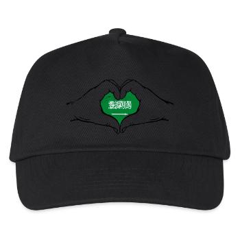 Saudi Arabia Flag Hands Heart Shape Used - Kids’ Baseball Cap - black - Front
