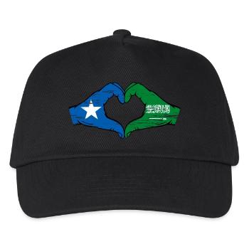 Somalia Saudi Arabia Flag Hands Heart Shape Used - Kids’ Baseball Cap - black - Front