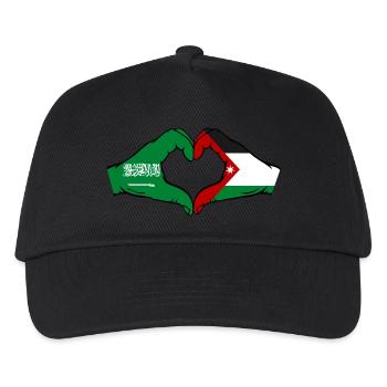 Saudi Arabien Jordanien Flagge Hände Herzform - Kinder Basecap - Schwarz - Vorne