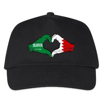 Saudi Arabia Bahrain Flag Hands Heart Shape Used - Kids’ Baseball Cap - black - Front