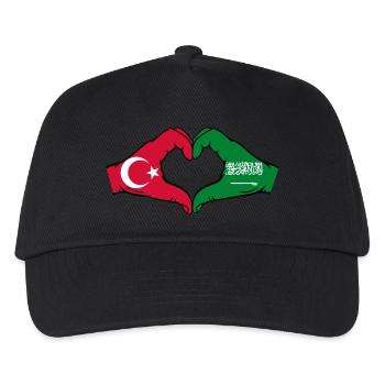 Turkey Saudi Arabia Flag Hands Heart Shape - Kids’ Baseball Cap - black - Front