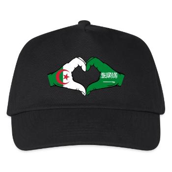 Algeria Saudi Arabia Flag Hands Heart Shape - Kids’ Baseball Cap - black - Front