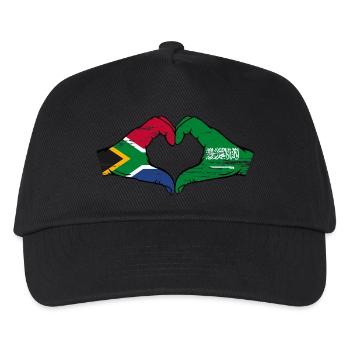 South Africa Saudi Arabia Flag Hands Heart Shape Used - Kids’ Baseball Cap - black - Front
