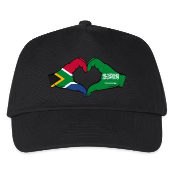 Südafrika Saudi Arabien Flagge Hände Herzform - Kinder Basecap - Schwarz - Vorne