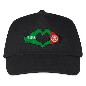 Saudi Arabia Afghanistan Flag Hands Heart Shape - Kids’ Baseball Cap - black - Front