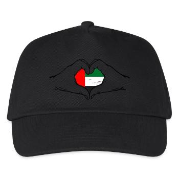 Drapeau des Émirats Arabes Unis en forme de coeur utilisé - Casquette de baseball Enfant - noir - Devant