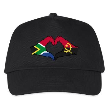 Südafrika Angola Flagge Hände Herzform - Kinder Basecap - Schwarz - Vorne