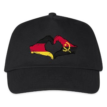 Deutschland Angola Flagge Hände Herzform used - Kinder Basecap - Schwarz - Vorne