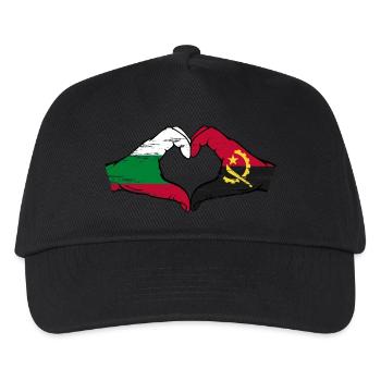 Bulgarien Angola Flagge Hände Herzform used - Kinder Basecap - Schwarz - Vorne