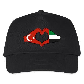 Turkey United Arab Emirates Heart - Kids’ Baseball Cap - black - Front