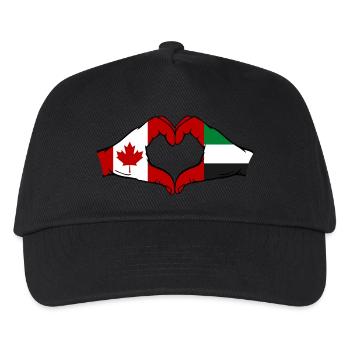 Canada, Émirats arabes unis, Cœur - Casquette de baseball Enfant - noir - Devant