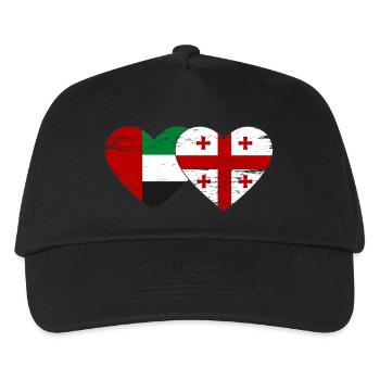 Vereinigte Arabische Emirate Georgien Flagge - Kinder Basecap - Schwarz - Vorne