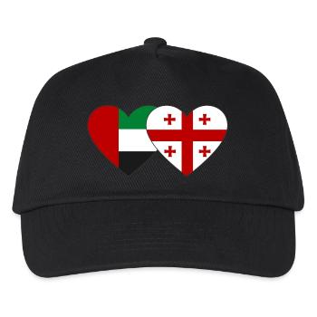 United Arab Emirates Georgia Flag Heart - Kids’ Baseball Cap - black - Front