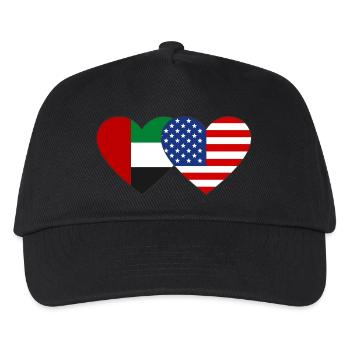 United Arab Emirates USA Flag Heart - Kids’ Baseball Cap - black - Front